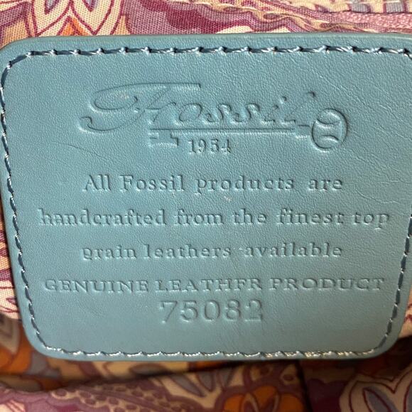 Teal Fossil Woven Leather Purse - Picture 2 of 7